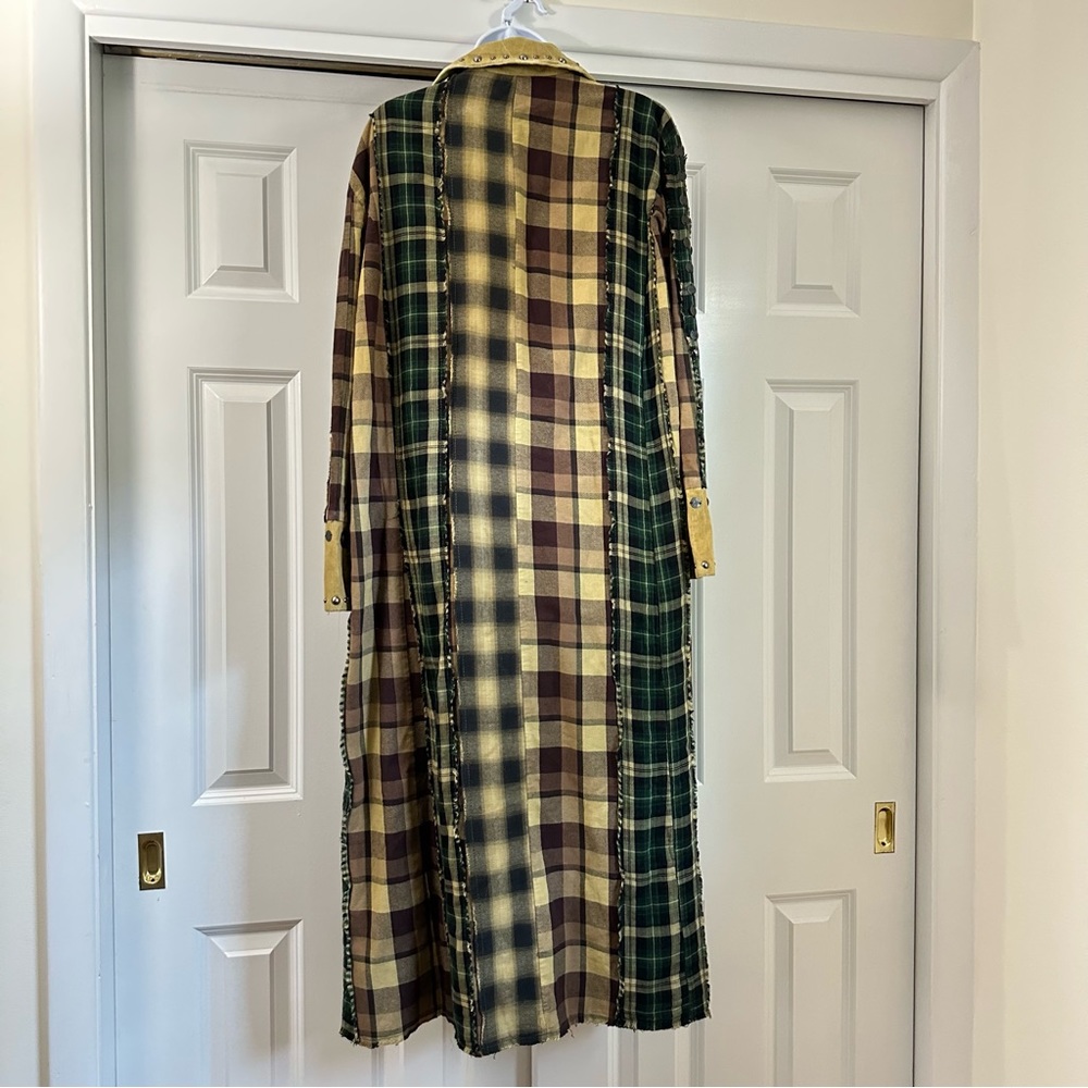 Free People Rodeo Plaid Duster Size Small - Picture 3 of 8
